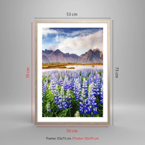 Poster in light oak frame - Strength and Severity next to Sweetness - 50x70 cm