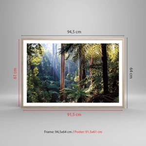 Poster in light oak frame - Tale of a Forest - 91x61 cm