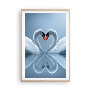 Poster in light oak frame - Time for Love - 61x91 cm