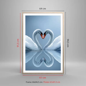 Poster in light oak frame - Time for Love - 61x91 cm