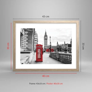 Poster in light oak frame - Undoubtedly London - 40x30 cm