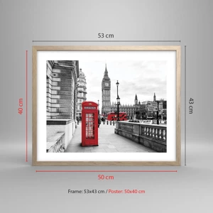 Poster in light oak frame - Undoubtedly London - 50x40 cm