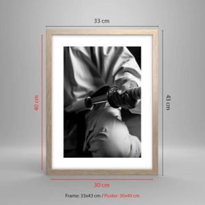 Poster in light oak frame - Warrior's Soul - 30x40 cm