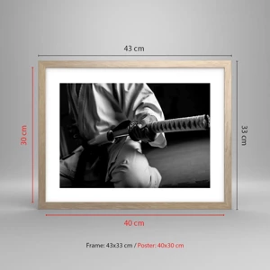 Poster in light oak frame - Warrior's Soul - 40x30 cm