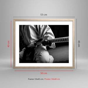 Poster in light oak frame - Warrior's Soul - 50x40 cm