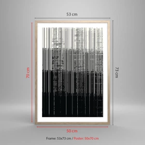 Poster in light oak frame - Waves and Vibrations - 50x70 cm