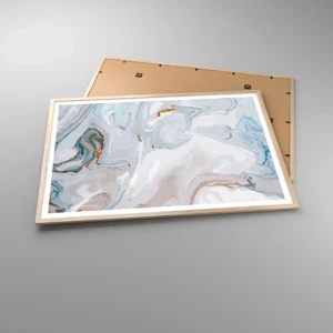 Poster in light oak frame - White Fusion - 100x70 cm