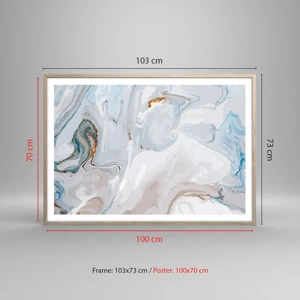 Poster in light oak frame - White Fusion - 100x70 cm