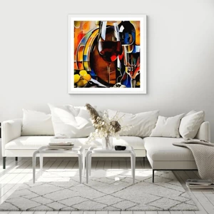 Poster in white frmae - And The World Fills With Colours - 50x50 cm