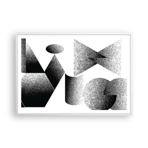 Poster in white frmae - Angles and Ovals - 100x70 cm