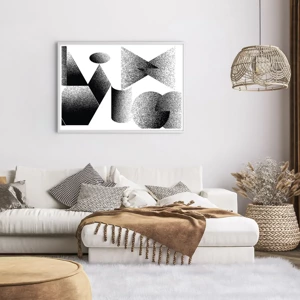 Poster in white frmae - Angles and Ovals - 100x70 cm