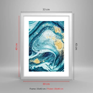 Poster in white frmae - Blue Whirl - 30x40 cm