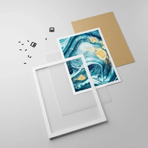 Poster in white frmae - Blue Whirl - 30x40 cm