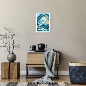 Poster in white frmae - Blue Whirl - 30x40 cm