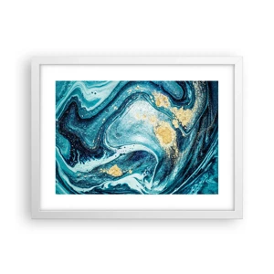 Poster in white frmae - Blue Whirl - 40x30 cm