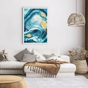 Poster in white frmae - Blue Whirl - 70x100 cm