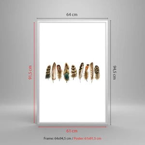 Poster in white frmae - Feather Variation - 61x91 cm