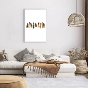 Poster in white frmae - Feather Variation - 61x91 cm