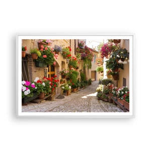 Poster in white frmae - Flood of Flowers - 100x70 cm