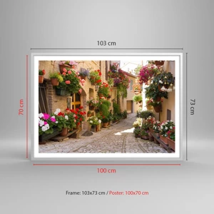 Poster in white frmae - Flood of Flowers - 100x70 cm