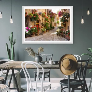 Poster in white frmae - Flood of Flowers - 100x70 cm