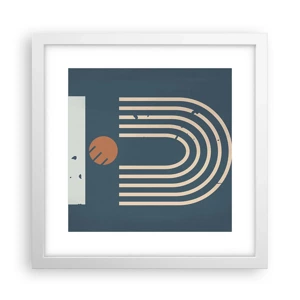 Poster in white frmae - Geometry on Navy Blue - 30x30 cm