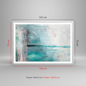 Poster in white frmae - Horizontally in Blue - 100x70 cm