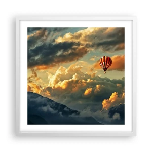 Poster in white frmae - I Like Flying - 50x50 cm