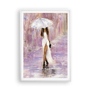 Poster in white frmae - In Liliac Rain - 70x100 cm