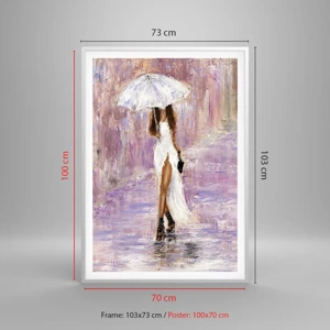 Poster in white frmae - In Liliac Rain - 70x100 cm