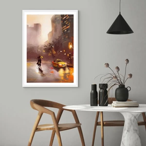 Poster in white frmae - In New York Lights - 30x40 cm