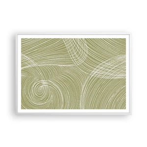 Poster in white frmae - Intricate Abstract in White - 100x70 cm