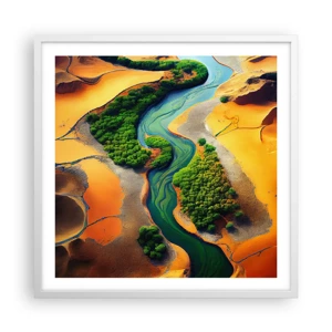 Poster in white frmae - Life-giving River - 60x60 cm