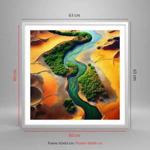 Poster in white frmae - Life-giving River - 60x60 cm