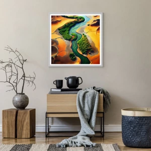 Poster in white frmae - Life-giving River - 60x60 cm