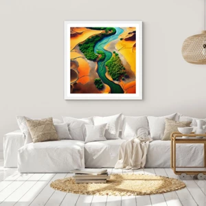 Poster in white frmae - Life-giving River - 60x60 cm