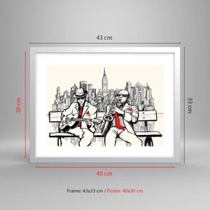 Poster in white frmae - New York Improvisation - 40x30 cm