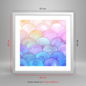 Poster in white frmae - Pearl Scale - 40x40 cm