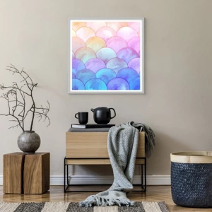 Poster in white frmae - Pearl Scale - 60x60 cm