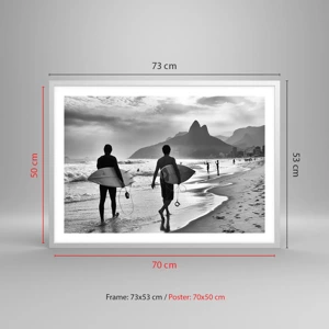 Poster in white frmae - Samba for One Wave - 70x50 cm