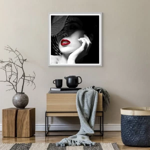 Poster in white frmae - Study in Scarlet - 60x60 cm