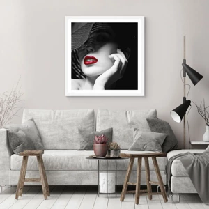 Poster in white frmae - Study in Scarlet - 60x60 cm