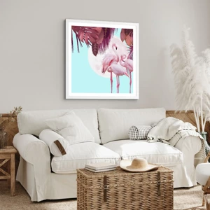 Poster in white frmae - Three Bird Graces - 60x60 cm