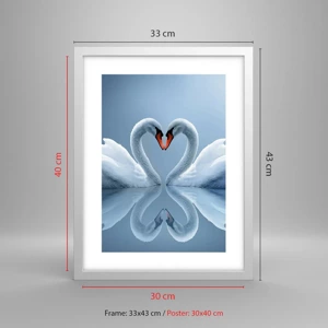 Poster in white frmae - Time for Love - 30x40 cm