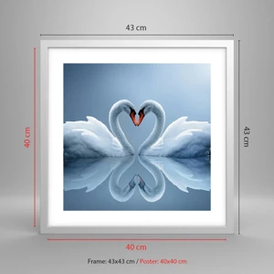 Poster in white frmae - Time for Love - 40x40 cm