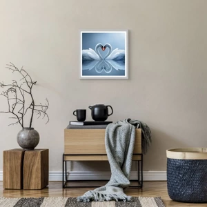 Poster in white frmae - Time for Love - 40x40 cm