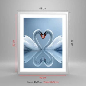 Poster in white frmae - Time for Love - 40x50 cm