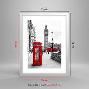 Poster in white frmae - Undoubtedly London - 30x40 cm