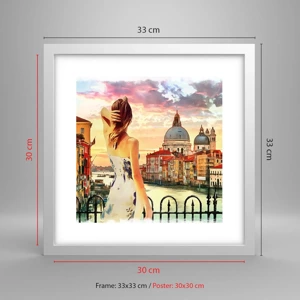 Poster in white frmae - Venice Adventure - 30x30 cm