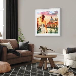 Poster in white frmae - Venice Adventure - 30x30 cm